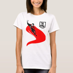 Camiseta Liga de la Justicia Superman Flying Noir Pop Art