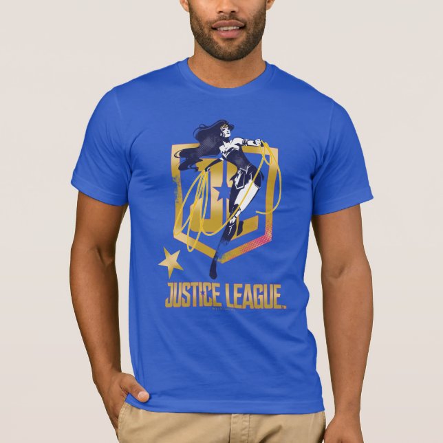 Camiseta Liga de la Justicia | Wonwoman JL Logo Pop Art (Anverso)