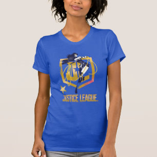 Camiseta Liga de la Justicia   Wonwoman JL Logo Pop Art