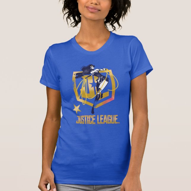 Camiseta Liga de la Justicia | Wonwoman JL Logo Pop Art (Anverso)