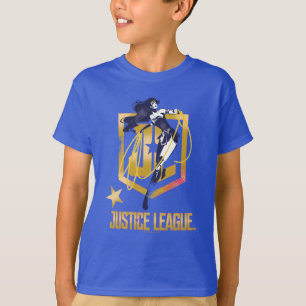Camiseta Liga de la Justicia   Wonwoman JL Logo Pop Art