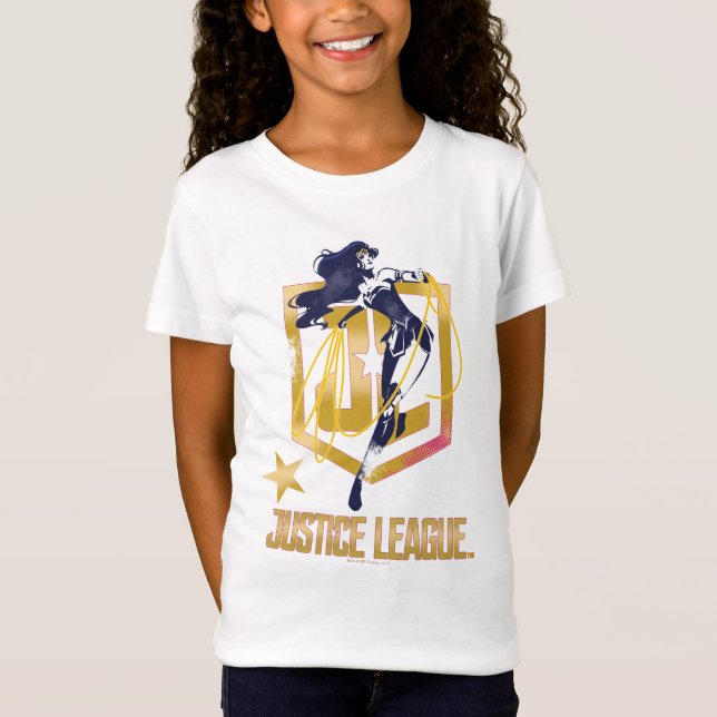 Camiseta Liga de la Justicia | Wonwoman JL Logo Pop Art (Anverso)