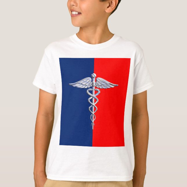 Camiseta Liga de Simbolos Médicos de Plata Caduceus (Anverso)