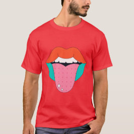 Camiseta Ligados personalizados con lengua en estilo retro