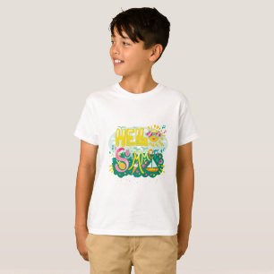 Camiseta Ligamente lindo "Hello Summer" Text