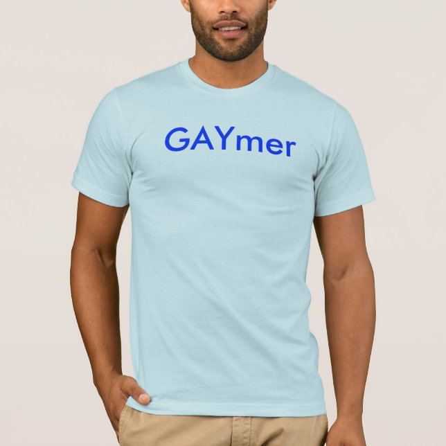 Camiseta ligera azul GAYmer (Anverso)