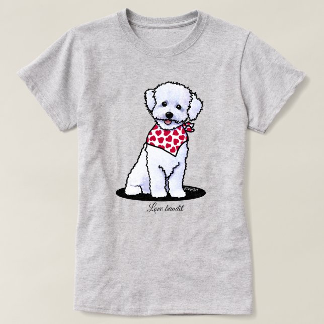Camiseta ligera de Bichon Frise (Diseño del anverso)