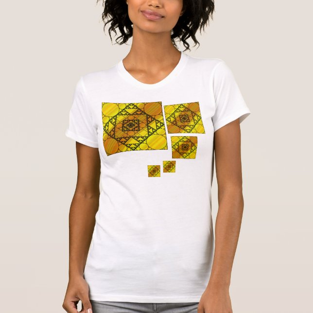 Camiseta ligera de geometría fractal para mujer (Anverso)