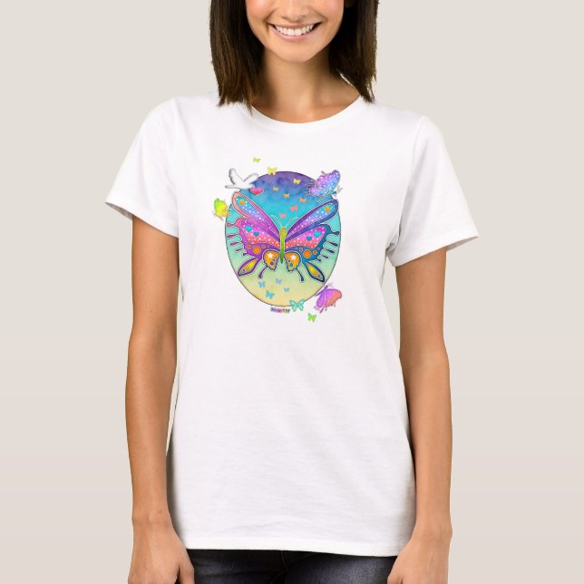 Camiseta ligera de Ladie - ARTE POP DE MARIPOSAS (Anverso)