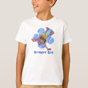Camiseta ligera del niño de cumpleaños con buceo