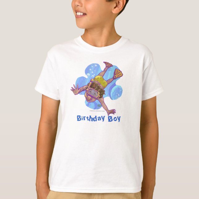 Camiseta ligera del niño de cumpleaños con buceo (Anverso)
