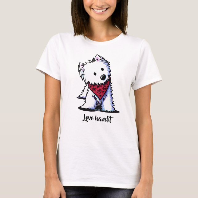 Camiseta ligera para el Bandido Westie Kissing (Anverso)