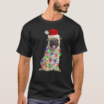 Camiseta ligera Pug Santa Navidades