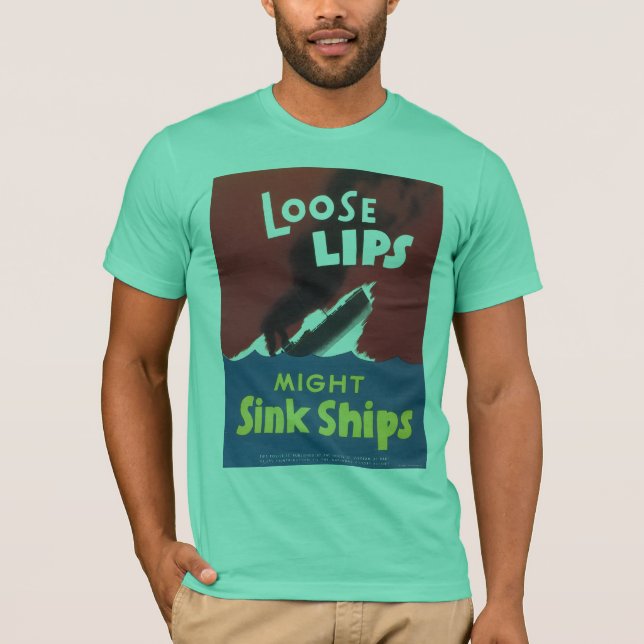 Camiseta Ligeros sueltos hunden barcos en la Segunda Guerra (Anverso)