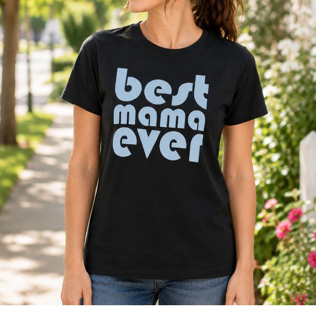 Camiseta Light Blue Mejor Mamá Retro (Subido por el creador)