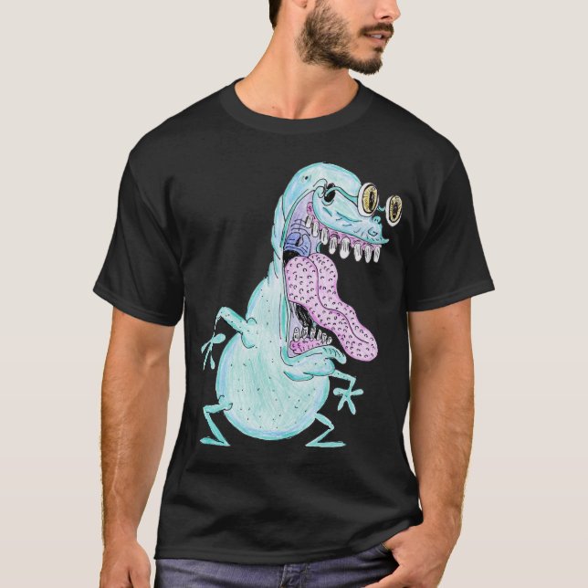 Camiseta light blue monster alien cartoon (Anverso)
