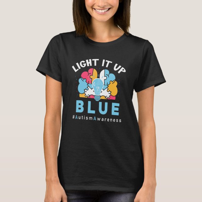 Camiseta Light It Up Blue Autism (Anverso)