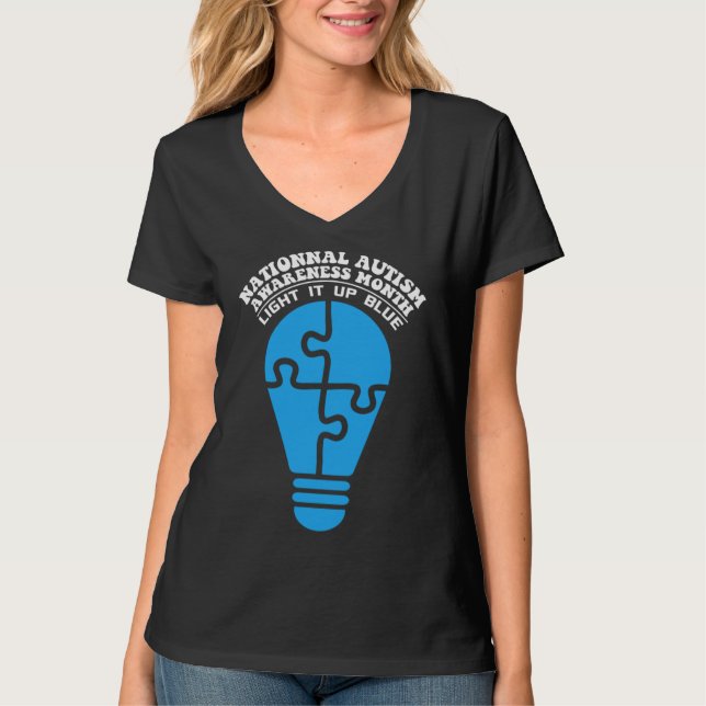 Camiseta Light It Up Blue Autism Awareness Day 63 (Anverso)