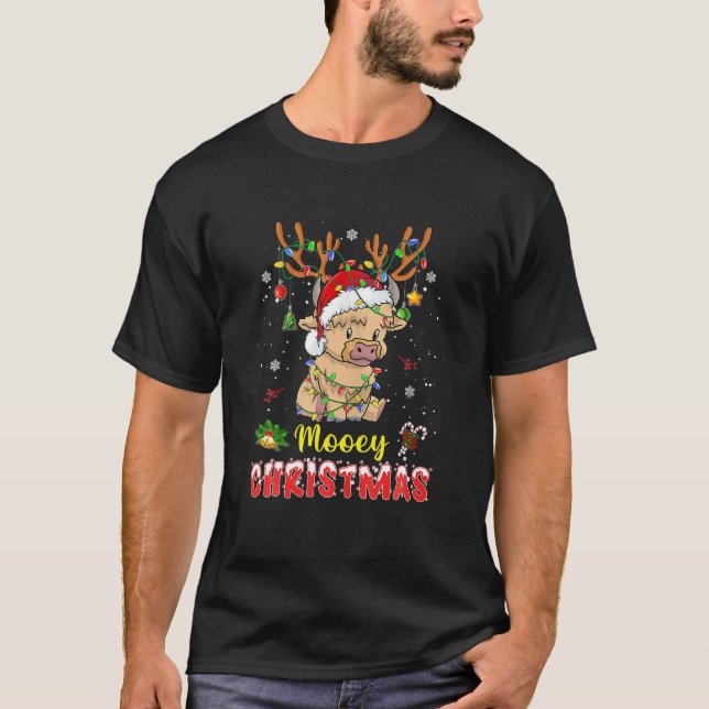 Camiseta Light Santa Hat Mooey Navidades Tshirt Highland Co (Anverso)