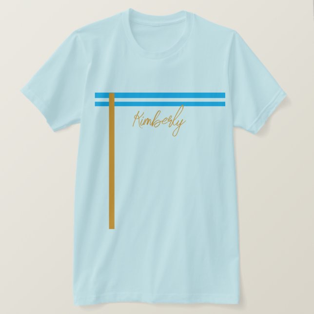 Camiseta Light Sky Blue Minimal Custom Name Basic T-Shirt (Anverso del diseño)