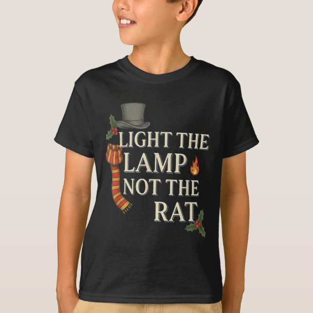 Camiseta Light The Lamp Not The Rat Christmas Funny Novelty (Anverso)