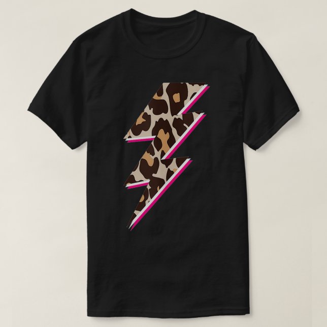 Camiseta Lightening Bolt Cheetah Print, Leopard Print Light (Diseño del anverso)