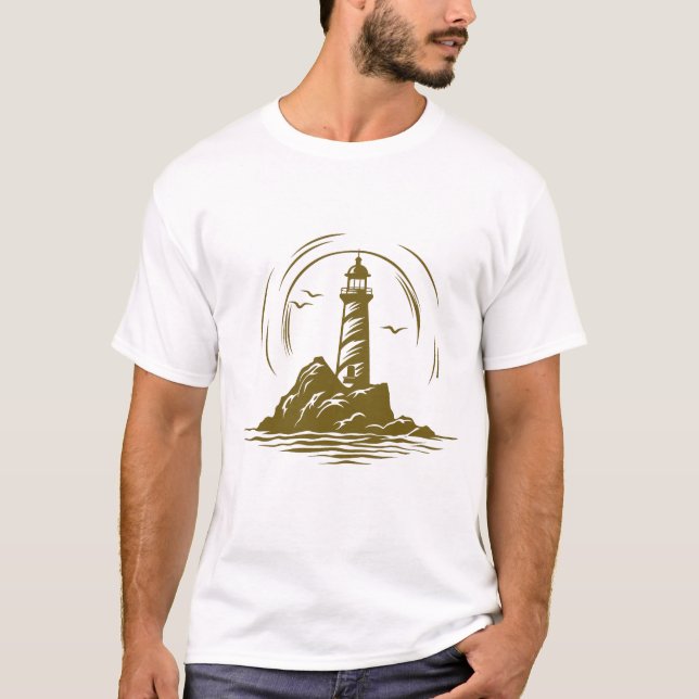 Camiseta Lighthouse Ocean World Travel Adventure Vector Art (Anverso)