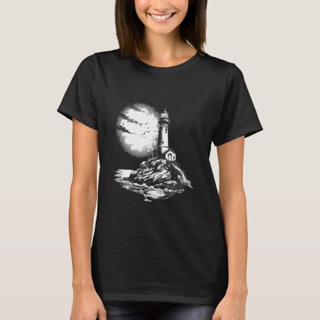 Camiseta Lighthouse Seaside House Sailing Sea Beach Light H (Anverso)