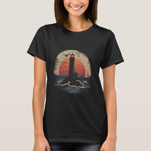 Camiseta Lighthouse Seaside House Sailing Sea Booting Light (Anverso)