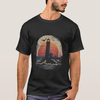 Camiseta Lighthouse Seaside House Sailing Sea Booting Light