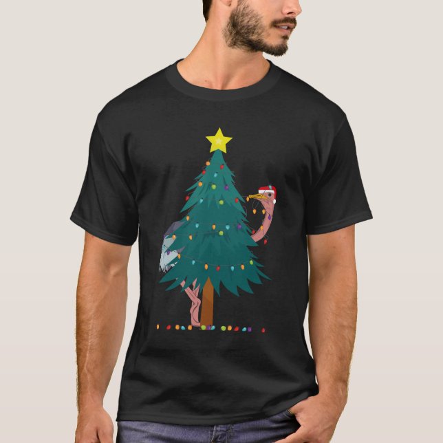 Camiseta Lighting Ostrich funny Christmas (Anverso)