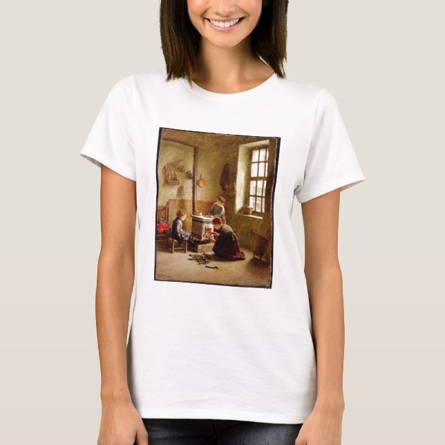 Camiseta Lighting the Stove, 1886 (oil on panel) (Anverso)