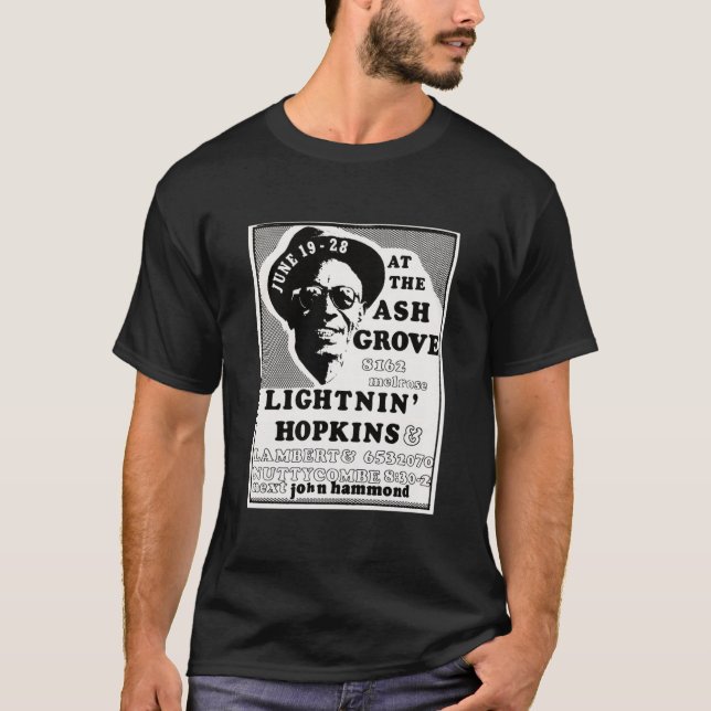 Camiseta Lightnin Hopkins, legendario país estadounidense b (Anverso)
