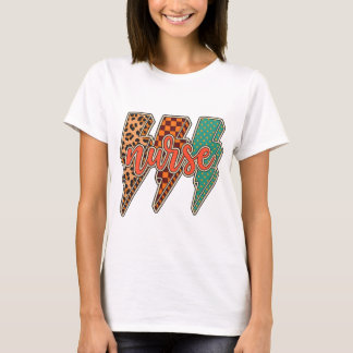 Camiseta Lightning bolt nurse｜fall nurse png｜checkered nurs