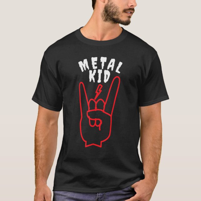 Camiseta Lightning Rock Hand Metal Sign Rock Music Lover Me (Anverso)