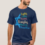 Camiseta Lights Dreidels Latkes Hanukkah Chanukah Jewish Me<br><div class="desc">Lights Dreidels Latkes Hanukkah Chanukah Hombres Judíos Mujeres .</div>