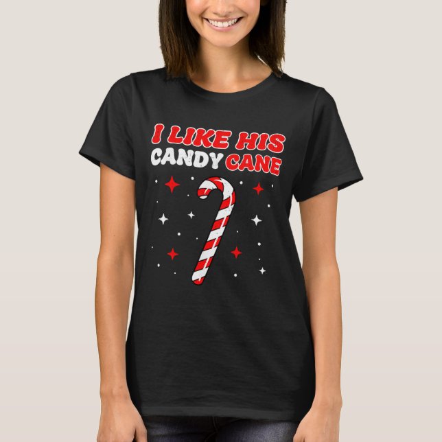 Camiseta Like His Candy Cane Her Peppermint Candies Christm (Anverso)