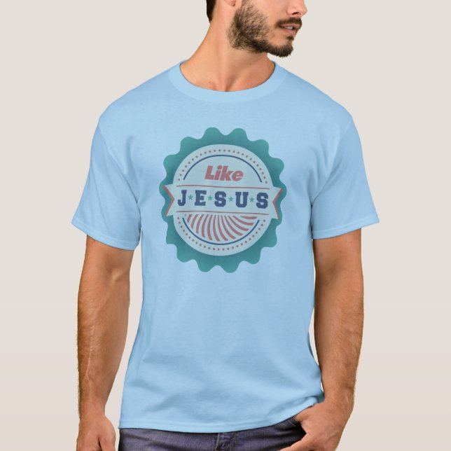 Camiseta Like Jesus Blue (Anverso)