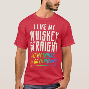 Camiseta Like My Whiskey Straight Friends LGBTQ Gay Pride P