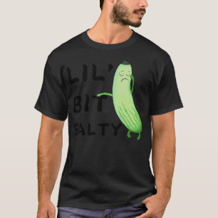 Camiseta Lil Bit Salty Pickle Cucumber Drawing - Gracioso