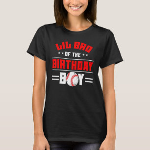 Camiseta Lil Bro De La Familia Temática Del Béisbol Birthda
