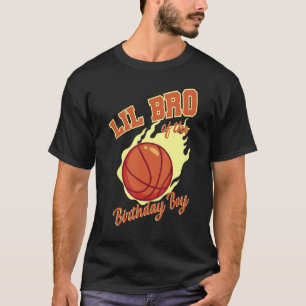 Camiseta Lil Bro Del Cumpleaños De La Familia De Baloncesto