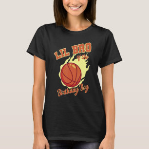 Camiseta Lil Bro Del Cumpleaños De La Familia De Baloncesto
