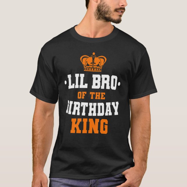 Camiseta Lil Bro Del Cumpleaños Rey Fiesta Crown Bday Cele (Anverso)