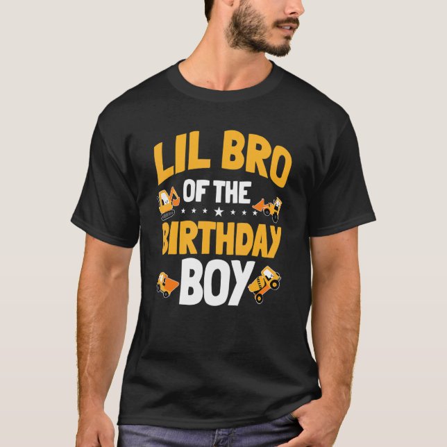 Camiseta Lil Bro Del Trabajador De Construcción De Birthday (Anverso)
