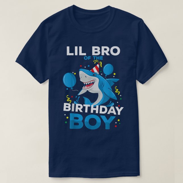 Camiseta LIL BRO of The Birthday Boy Shark Ocean Matching F (Diseño del anverso)