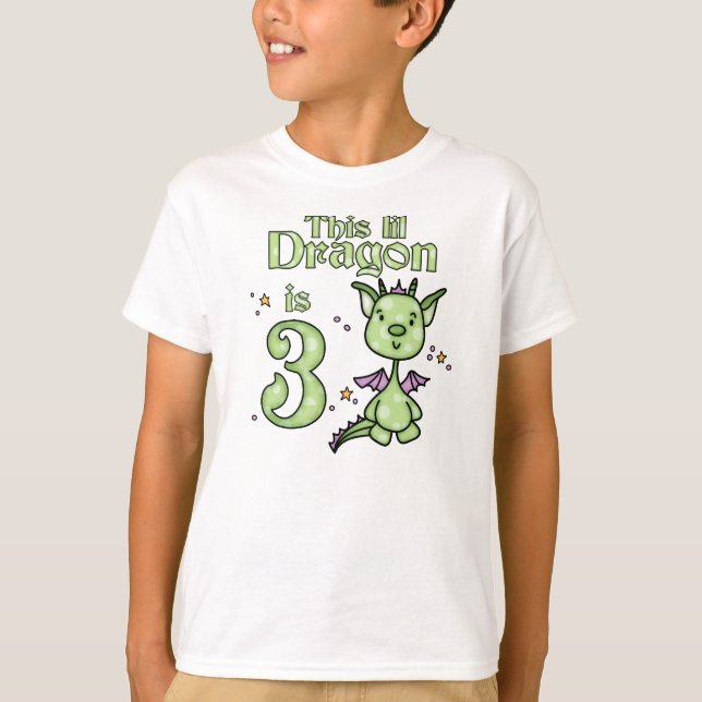 Camiseta Lil Dragon tercer cumpleaños (Anverso)