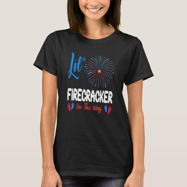 Camiseta Lil' Firecracker En El Camino 4 De Julio Embarazo (Anverso)