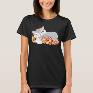 Camiseta Lil Foxie de plata Cub - Fox lindo del bebé el
