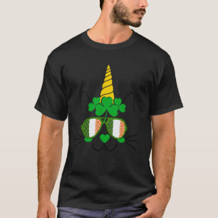 Camiseta Lil Miss Caticorn Irlandesa Verde Día de San Patri